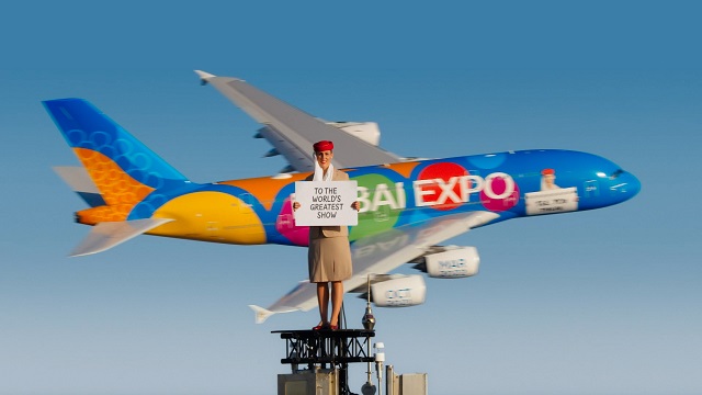 Emirate Airbus A380 Burj Khalifa Dubai
